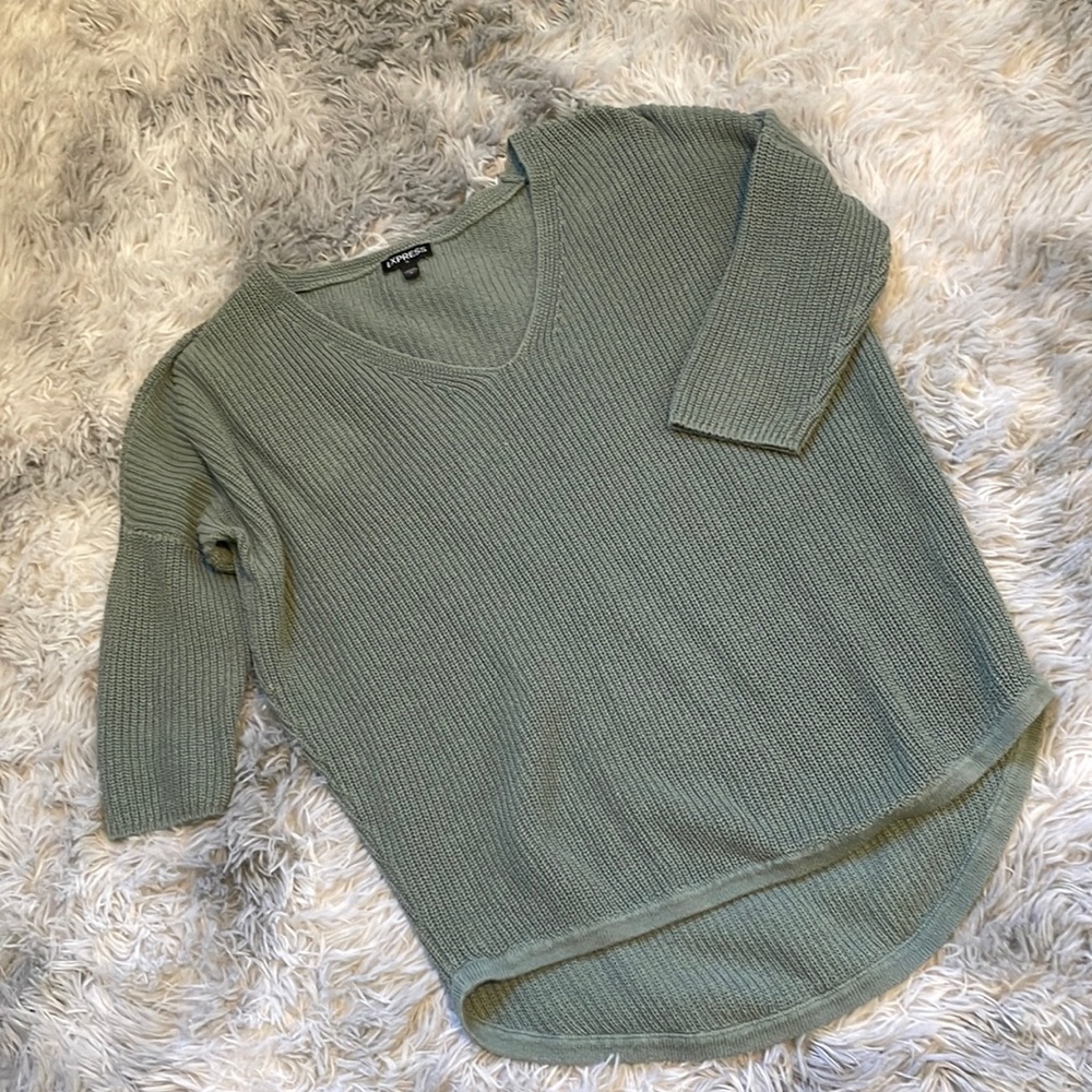Express blue quarter sleeve sweater size small